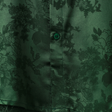 Men's Short Sleeve Satin Jersey Shirt with Floral Print