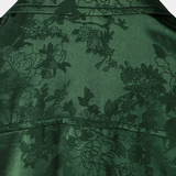 Men's Short Sleeve Satin Jersey Shirt with Floral Print