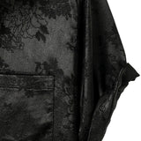 Men's Short Sleeve Satin Cotton Shirt in Floral Pattern Casual