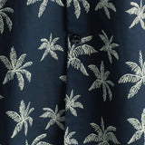 Short Sleeve Hawaiian Shirt Made of Cotton with Palm Pattern for Men