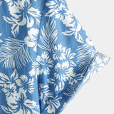 Aloha Short Sleeve Shirt in Blue Tropical Floral Pattern for Men