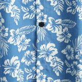 Aloha Short Sleeve Shirt in Blue Tropical Floral Pattern for Men