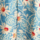Hawaiian Style Cotton Floral Shirt for Men, Vacation, Button-Up, Blue, Short Sleeves