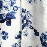 Men's Hawaiian Shirt in Cotton with Blue Floral Pattern, Short Sleeve, Button-Up with White Collar