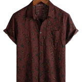 Summer Cotton Floral Retro Boho Shirt for Men