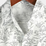 Hawaiian Cotton Shirt with Floral Pattern for Men - Summer