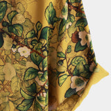 Men's Vintage Casual Cotton Shirt with Flowers and Short Sleeves