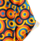 Vintage Orange Geometric Pattern Shirt from the 70s for Men with Buttons