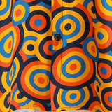 Vintage Orange Geometric Pattern Shirt from the 70s for Men with Buttons