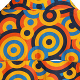 Vintage Orange Geometric Pattern Shirt from the 70s for Men with Buttons