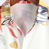 Men's Summer Cotton Floral Shirt, Short Sleeves, With Buttons, For Vacation