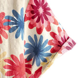 Men's Hawaiian Short Sleeve Shirt with Daisy Flowers for Summer at the Beach
