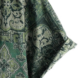 Men's Cotton Shirt in Retro Floral Paisley Pattern, Green, Short Sleeve