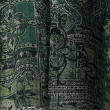Men's Cotton Shirt in Retro Floral Paisley Pattern, Green, Short Sleeve