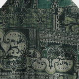 Men's Cotton Shirt in Retro Floral Paisley Pattern, Green, Short Sleeve