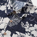 Vintage Short Sleeve Men's Shirt with Floral Pattern from the Island