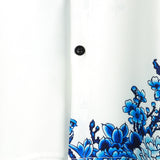 Casual Short Sleeve Cotton Button-Up Shirt for Men in Blue with Floral Pattern