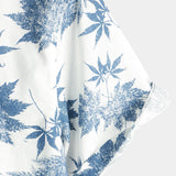 Short Sleeve Breathable Cotton Shirt with Maple Leaf Pattern for Men