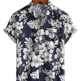 Vintage Short Sleeve Men's Shirt with Floral Pattern from the Island
