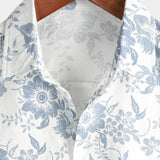Summer Hawaiian Shirt with Vintage Floral Print for Men