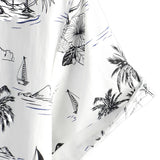 White Aloha Short Sleeve Cotton Shirt with Tropical Pineapple and Palm Pattern for Men