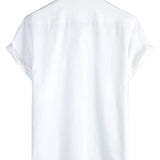 Short Sleeve Cotton Shirt with Chest Pockets for Men