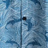 Men's Short Sleeve Cotton Hawaiian Shirt for Summer Ocean Shark