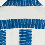 Men's Casual Short Sleeve Shirt in Blue Vertical Stripes with Vintage Cotton