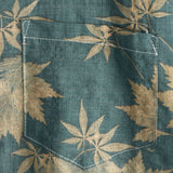 Men's Summer Short Sleeve Cotton T-Shirt with Maple Leaf Pattern