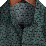 Men's Cotton Vacation Shirt Short Sleeve Green with Buttons