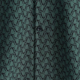 Men's Cotton Vacation Shirt Short Sleeve Green with Buttons