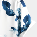 Men's Summer Shirt with Floral Pattern in Cotton with Short Sleeves