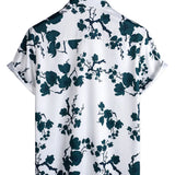 Men's Summer Shirt with Floral Pattern Made of Cotton with Short Sleeves