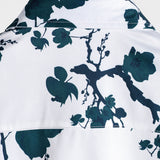 Men's Summer Shirt with Floral Pattern Made of Cotton with Short Sleeves