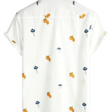 Cotton Summer Short Sleeve Shirt for Men, Buttons, Beach, Vacation