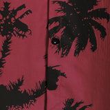 Short Sleeve Cotton Shirt with Palm Pattern for Men