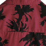 Short Sleeve Cotton Shirt with Palm Pattern for Men