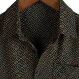 Retro Short Sleeve Cotton Button-Up Casual Shirt for Men