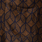 Short Sleeve Cotton Shirt with Pocket in Retro Geometric Pattern in Brown for Men