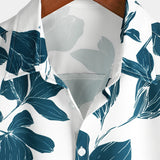 Summer Casual Cotton Floral Shirt for Men, with Buttons and Short Sleeves, Perfect for Beach Vacations