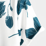 Summer Casual Cotton Floral Shirt for Men, with Buttons and Short Sleeves, Perfect for Beach Vacations