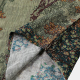 Men's Casual Short Sleeve Vintage Style Shirt in Green with Woodland Pattern