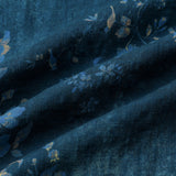 Casual Short Sleeve Cotton Shirt with Watercolor Floral Pattern in Blue for Men