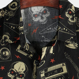 Punk Rock Style Cotton Hawaiian Shirt for Men