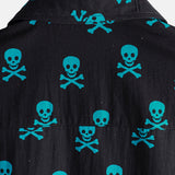 Cotton Summer Short Sleeve Shirt for Men with Punk Rock Skull Pattern