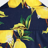 Men's Short Sleeve Hawaiian Shirt in Yellow Lemons