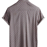 Men's Short Sleeve Cotton Shirt with Buttons