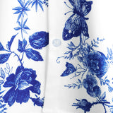 Cotton Summer Short Sleeve Button-Up Shirt with Hawaiian Flowers for Men