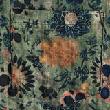 Men's Short Sleeve Cotton Vintage Style Shirt with Floral Pattern
