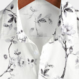 White Floral Hawaiian Shirt for Men